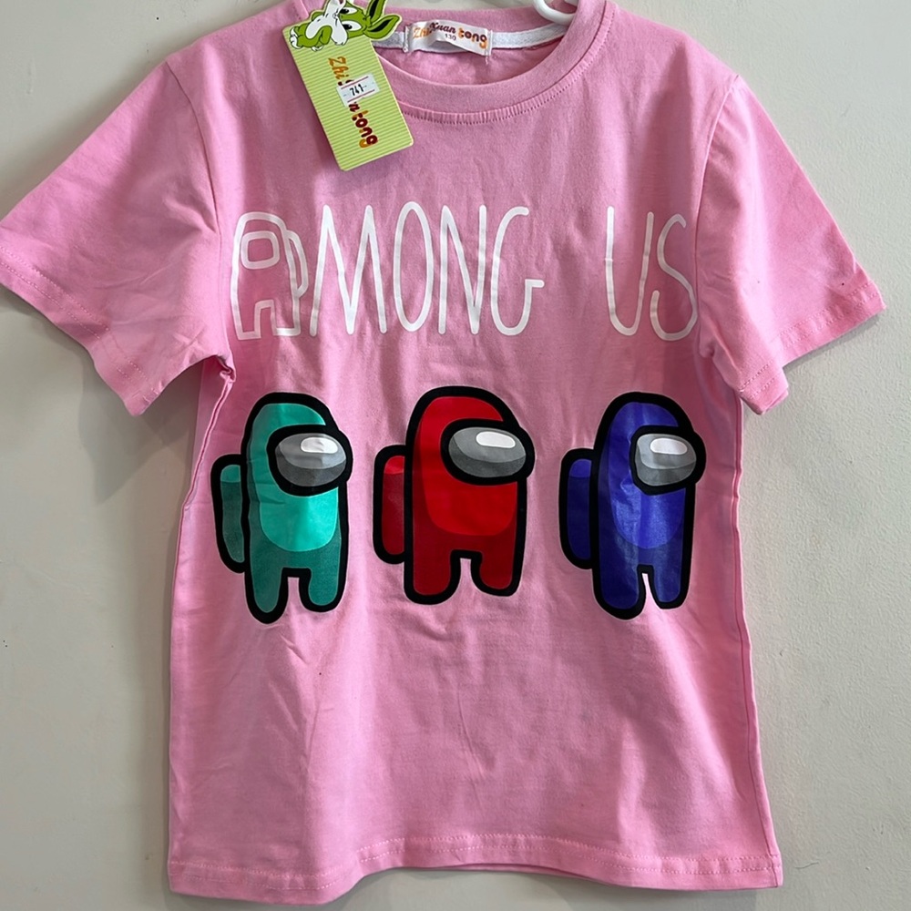 Among Us Girls Pink T-Shirt NWT Size S 6X